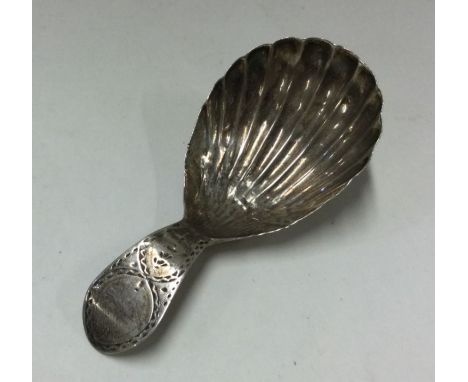 A George III silver caddy spoon.1801. By CH. Approx. 7 grams. Est. £15 - £20.