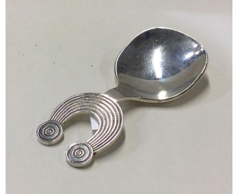 DUBLIN: An Irish silver caddy spoon. 1973. Approx. 14 grams. Est. £50 - £80.