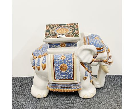 A Chinese ceramic garden elephant stool, H. 42cm.