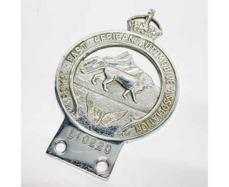 A Royal East African automobile association badge.