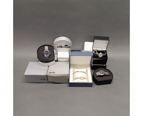 A Clyda Paris boxed wrist watch and bracelet together with nine Ellesse watches.