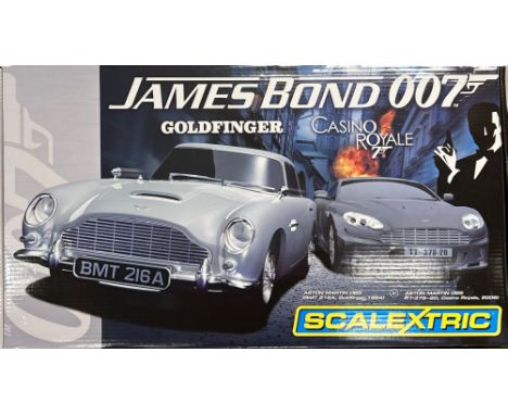 A boxed James Bond Scalextric racing set.