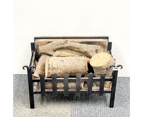 An iron log grate, W. 54cm