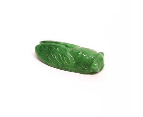 A Chinese carved jade amulet of cicada, L. 5cm.