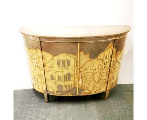 An interesting Theodore Alexander bow fronted cabinet, 127.5 x 89.5 x 41cm.