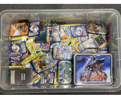 A large box of Pokémon cards.