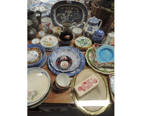 A selection of ceramics including Carlsberg tray