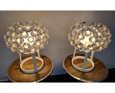 A Pair of Foscarini designer bobble table lamps. In a working condition. Comes with manual, booklet and extra clips. [38cm in