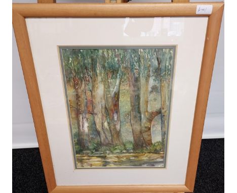 R. G. Rugani original watercolour depicting forest area. dated 97. [64x53cm] 