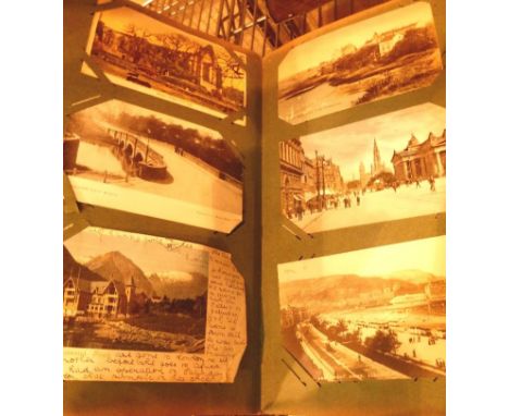 Vintage postcards album and contents, plus a modern album of mainly Celebrity oversized cards