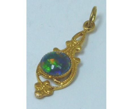 Australian blue opal pendant