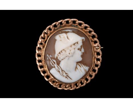 Ca. 1700-1800 AD. A striking cameo, featuring a portrait of the god Hermes, the messenger of the gods. The portrayal of Herme