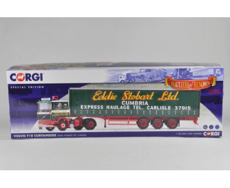 Corgi 1/50 Volvo F10 Curtainside Truck and Trailer. Eddie Stobart. NM to M in Box.