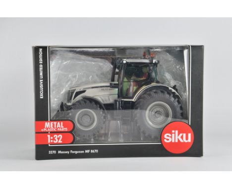 Siku 1/32 Massey Ferguson 8670 Special White Tractor. Ex Display so VG to E.