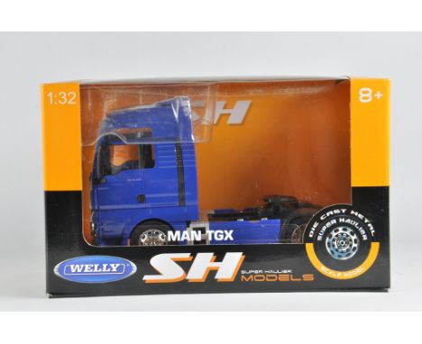 Welly 1/32 MAN TGX Truck Tractor Unit. Blue. M in Box.