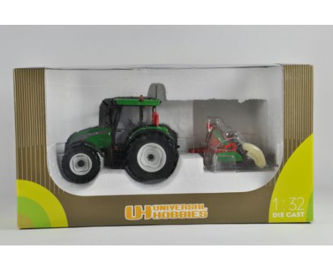 Universal Hobbies 1/32 Valtra C Tractor and Cultivator. M in Box.