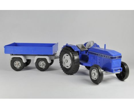 Unusual HP Plast (Denmark) Large Scale Plastic Leyland Tractor and Trailer. VG.