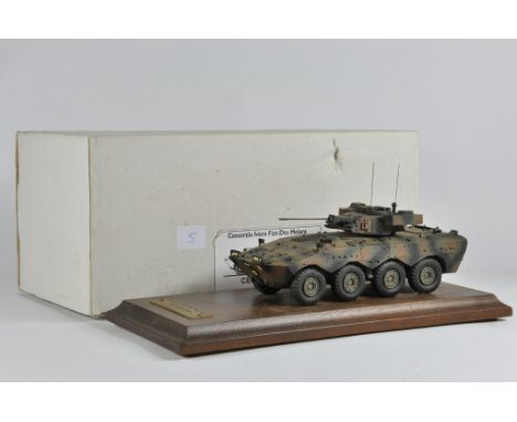 IVECO Group (Italy) 1/50 Factory Built Presentation Model of Centuaro 8x8 VBC with 25mm Gun Turret / Rocket Launchers. Plinth