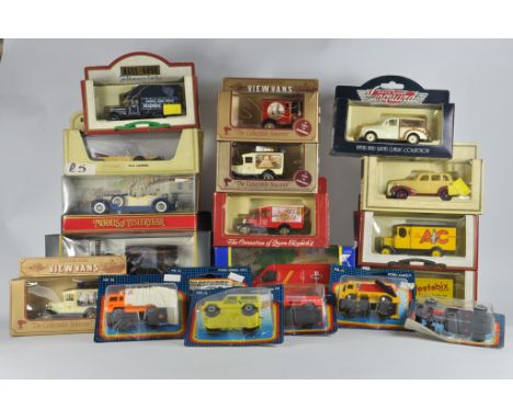 Selection of diecast promotional cars and commercial vehicles. Matchbox, MOY, Lledo etc. M in Boxes. (19)