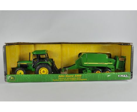 Ertl 1/32 John Deere 3350 Tractor with Baler Set. M in Box. Rare.