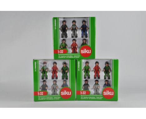 Siku 1/32 Trio of Tractor Driver Sets. M in Boxes. (3)