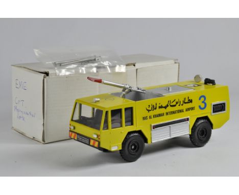 EME 1/50 White Metal Merryweather airport crash tender. Ras Al Khaimah Airport. Hand Built. NM to M in Box. Rare.