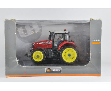 Universal Hobbies 1/32 Massey Ferguson 7626 Tractor with Custom Row Crop Wheels. F to G in Box.