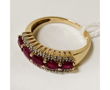 14 CARAT RUBY &amp; DIAMOND RING 3.2 GRAMS SIZE M