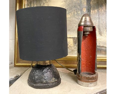 WW1 SHELL LAMP 15 LB &amp; WW1 SHELL 12LB
