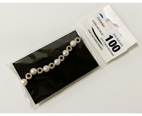 STERLING SILVER CULTURED PEARL BRACELET