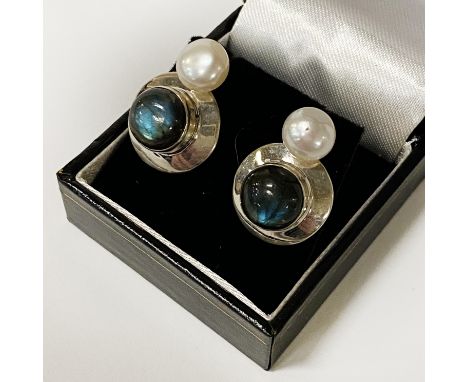 STERLING SILVER, PEARL &amp; LABORADITE