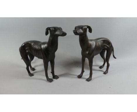 A Pair of Bronze Effect Greyhound Ornaments (Plus VAT) 
