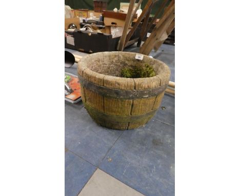 A Circular Reconstituted Stone Patio Planter, 36cm Diameter 