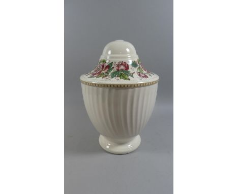 A Ceramic Floral Decorated Table Lamp Base, 32cm high 