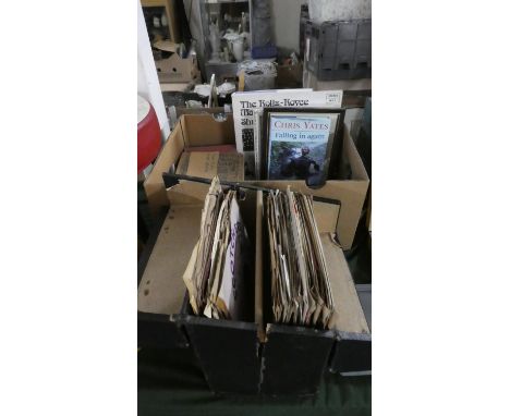 A Box of 78rpm Records and a Box of Books, Tools etc 