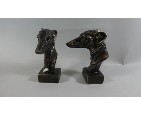 A Pair of Bronze Effect Cast Metal Greyhound Bookends, Plus Vat 