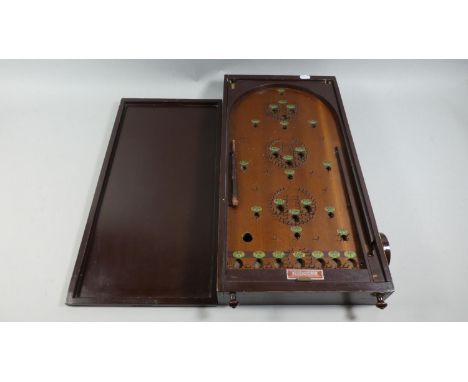 An Edwardian Mahogany Cased Corinthian 22.5" Bagatelle Game with Balls, 58cm Long 