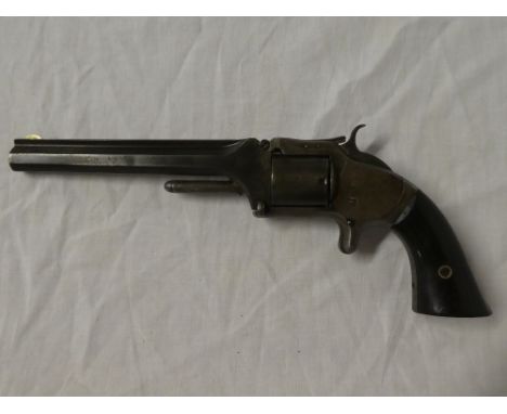 A rare American Civil War period obselete calibre .32 rim fire 6 shot old Army revolver by Smith &amp; Wesson with 6" octagon