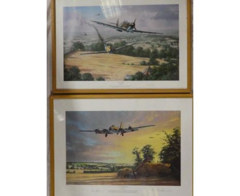 Two coloured limited edition aircraft prints by Anthony Saunders "A Welcome Return" No.255/400, signed by the artist and Lt.C