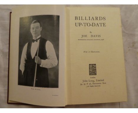 Davis (Joe) - Billiards Up-To-Date, 1 vol first edition 1929