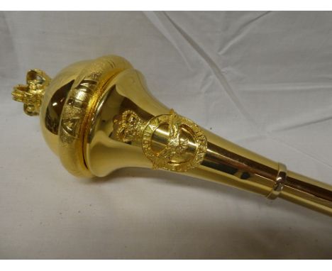 EIIR RAF  Drum Majors band mace, with gilt top marked "Royal Air Force" bearing the RAF badge, crown finial and gilt brass mo