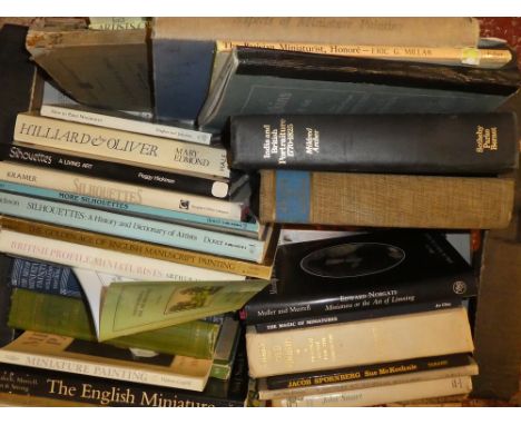A selection of various books relating to miniatures and miniature painting including the English Miniature; Portrait Miniatur