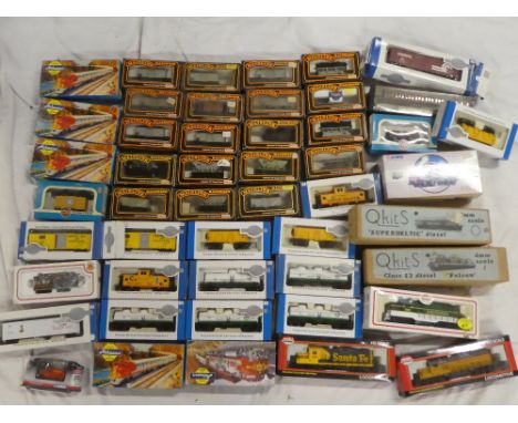 A selection of mainly boxed OO gauge railway items including Model Power HO scale Union Pacific locomotive, similar Southern 