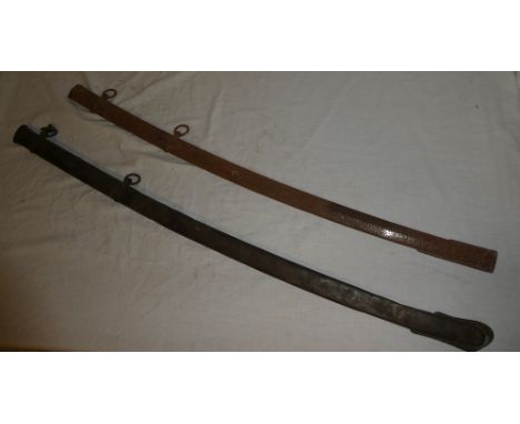 A 19th Century brass scabbard for an Infantry sword and one other steel Generals-type sword scabbard (2)