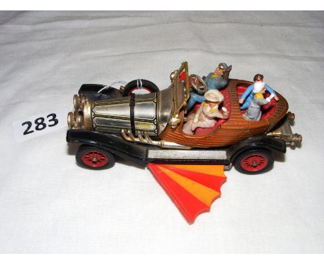 A vintage Corgi Chitty Chitty Bang Bang car, unboxed, measuring 5" long. CONDITION REPORT: Good condition, the wing mechanism