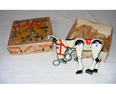 A vintage 1950's boxed puppet Muffin the Mule Junior in its original box. CONDITION REPORT: Appears to be in good condition.