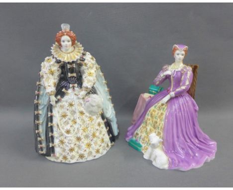 z 60Two Royal Worcester limited edition porcelain figures to include 'Queen Elizabeth I', numbered 750/4500 and 'Mary Queen o