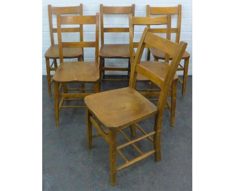 Set of six oak ladder back chairs, 83 x 36cm (6) 