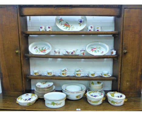 Large collection of Royal Worcester 'Evesham' patterned dinner service and a tea set, (approx 65 pieces) 