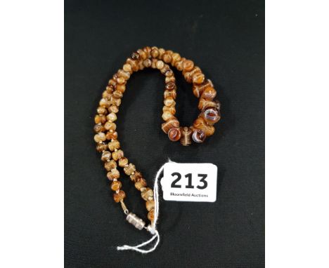 VINTAGE SCOTTISH AGATE GRADUATED BEADS